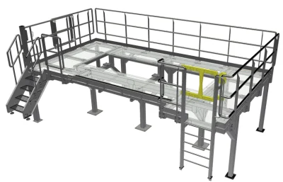 Plataforma de estanterías de tarimas de rejilla Protección contra la corrosión de varios niveles de acero prefabricado industrial